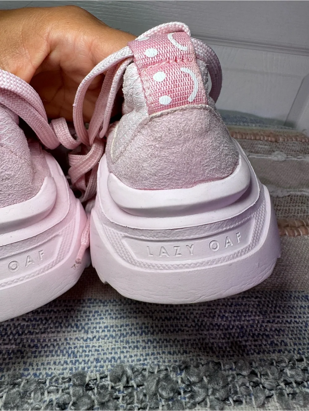 Lazy Oaf  Pink Lace Up Ballet Sneaker.
